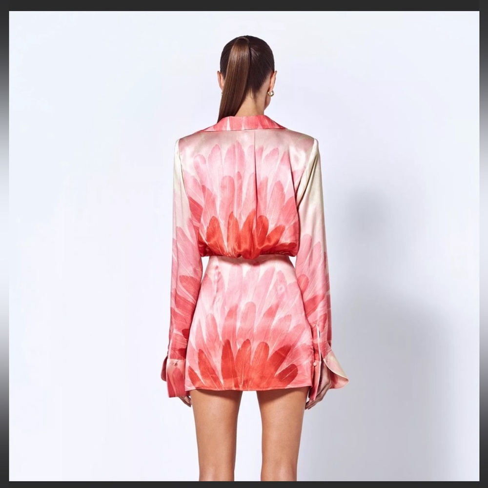 Alexis Red and Pink Floral Long Sleeve Dress - Picture 2 of 11